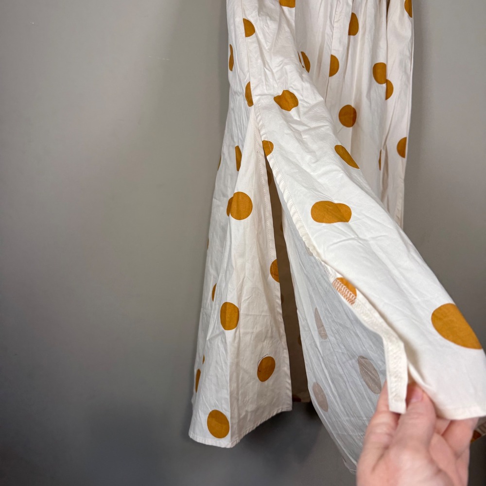 Petal & Pup Phillipa Beige Marigold Polka Dot A-Line Full Skirt Large - Picture 6 of 9